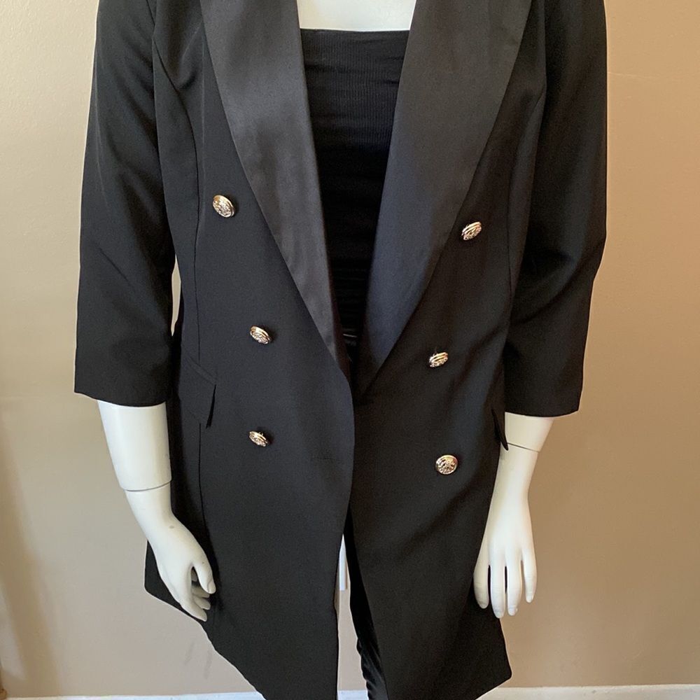 NWT Boohoo Plus Button Tuxedo Dress - Size: UK 20 - Picture 12 of 16